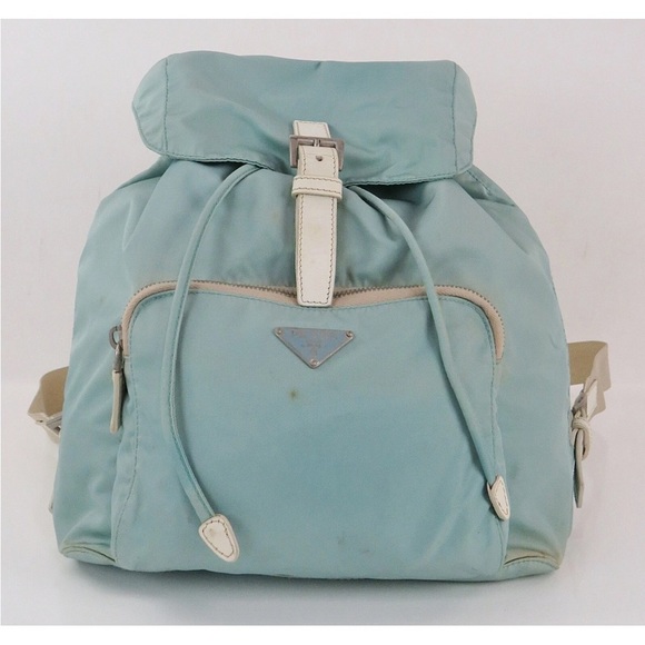 Prada Light Blue and Cream Backpack - Picture 2 of 14